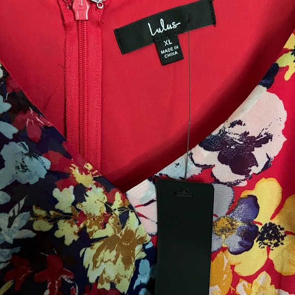 Radiant Ruby Red Floral Print Chiffon Maxi Dress - Picture 7 of 10